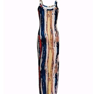 Multicolor Striped Maxi Dress